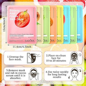 Botanical Fruit Face Sheet Mask Set (Set of 24)