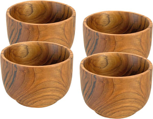 Solid Teak Wood Rice Bowl (Set of 4)