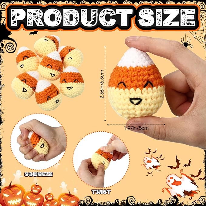 Handmade Crochet Candy Corn Plush (Set of 20)