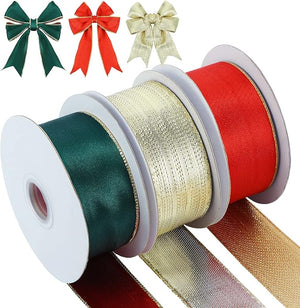 30-Yard Double-Faced Satin Ribbon Set (Set of 3 Roll)