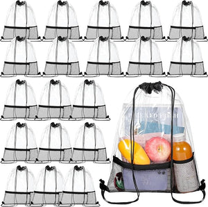 Clear Drawstring Backpack Bag (20 Pcs)