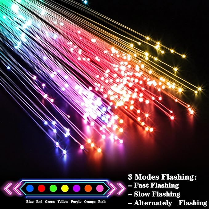LED Glow Fiber Optic Wand, Glow-in-the-Dark Party Toy (Set of 60)