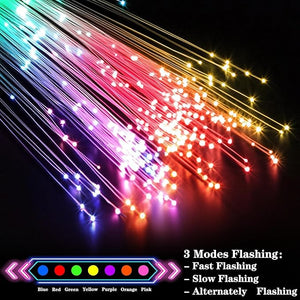 LED Glow Fiber Optic Wand, Glow-in-the-Dark Party Toy (Set of 60)
