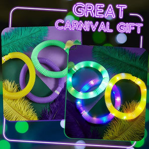 LED Light Up Fidget Tubes, Stretchable Glow-in-the-Dark Toy (Set of 30)