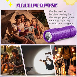 12 Pcs Compact LED Handheld Flashlight (Purple)