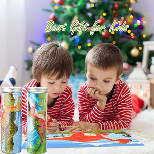 13.8" x 9.8" Wooden Dinosaur Jigsaw Puzzle (8 Set, 560 Pcs)