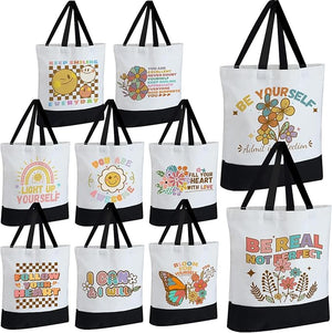 Inspirational Canvas Tote Bag (Assorted Design, Set of 10)