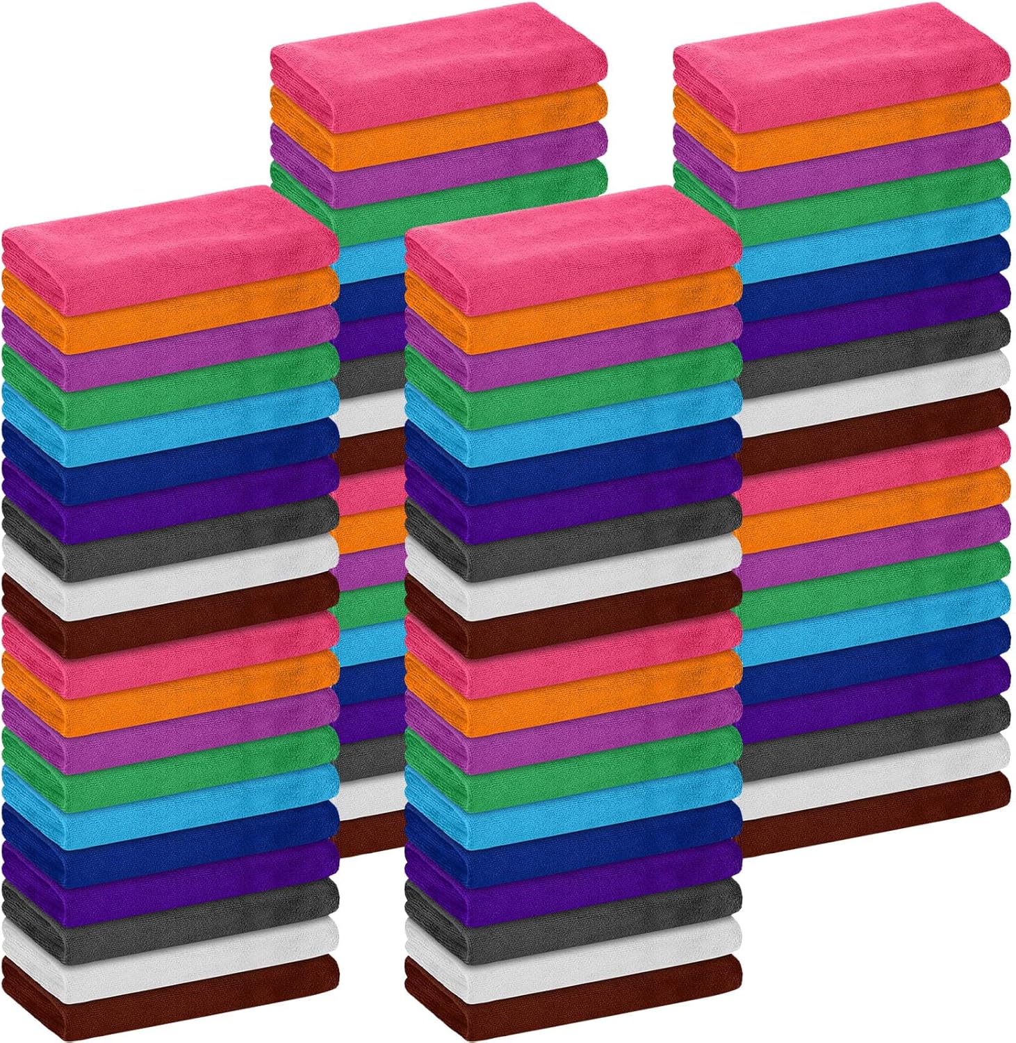 30" x 18'' Bleach Resistant Microfiber Hand Towel (Assorted Color, Set of 100)