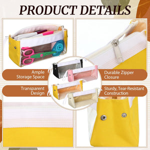 Clear Aesthetic Pencil Pouch (Assorted Color, Set of 12)