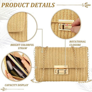 2-Pcs Straw Clutch & Sunglasses Set