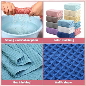 55" x 28" Waffle Weave Cotton Bath Towel (Assorted Color, Set of 12)
