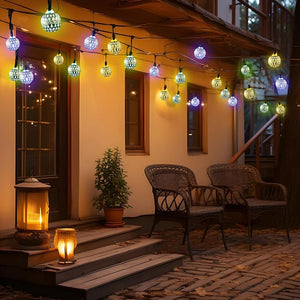 36 Ft 60 LED Solar Crystal Globe String Light