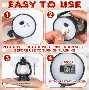 Angel Feather Wings LED Lantern (Black, Set of 12)