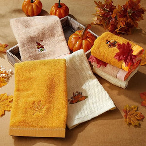 Fall Thanksgiving Embroidered Hand Towel (Set of 12)