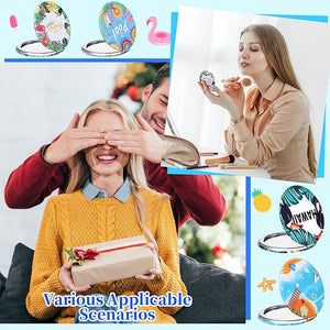 9 Pcs Tropical Compact Mirror (Double-Sided with 1X & 2X Magnification)