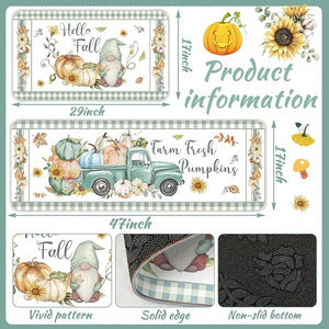 2 Pcs Fall Kitchen Rug Set
