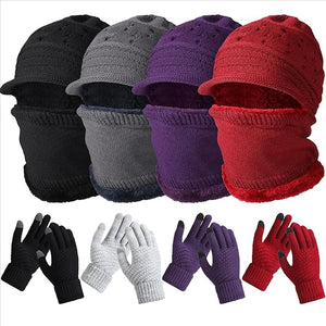 Knit Balaclava & Touchscreen Gloves Set (Assorted Color, 8 Pcs)