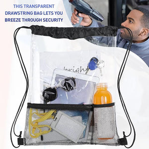 Clear Drawstring Backpack Bag (20 Pcs)