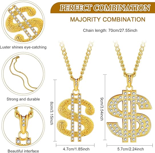 Dollar Sign Chain (Set of 2)