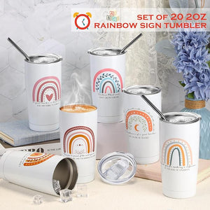 20 oz Rainbow Tumbler with stainless steel lid and straw (Set of 20)