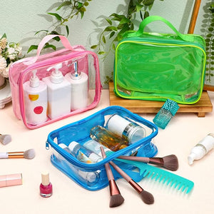 12 Pcs Clear Travel Toiletry Bag, Makeup Organizer with Handle