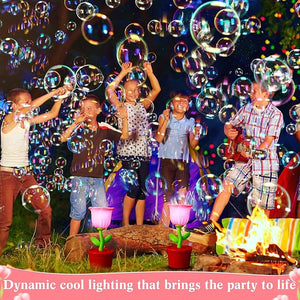 Rose Bubble Machine with LED Light (Set of 2)