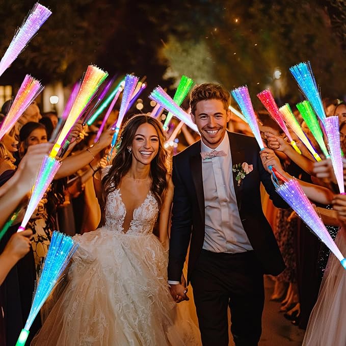 LED Glow Fiber Optic Wand, Glow-in-the-Dark Party Toy (Set of 60)