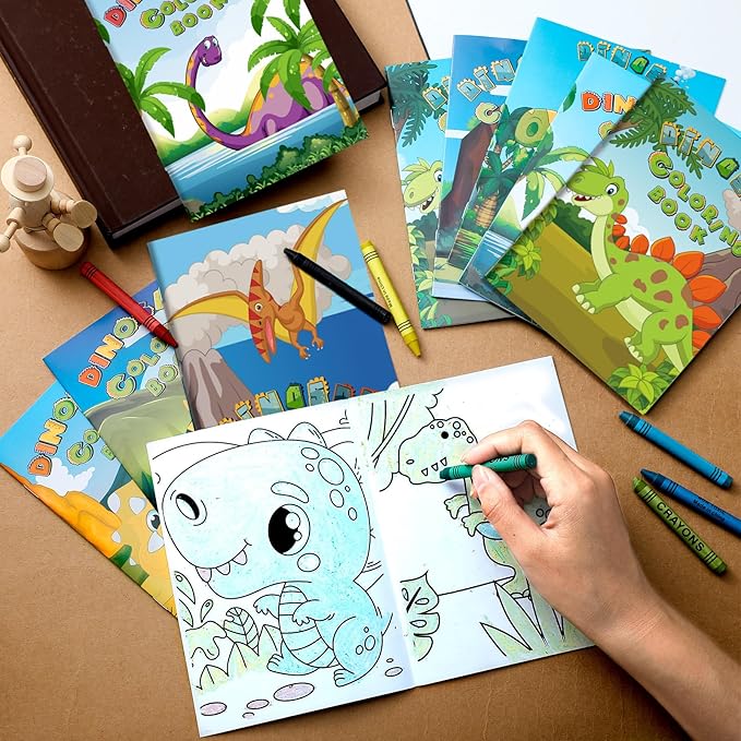 144 Pcs Water Coloring Books with Crayons (Dinosaur Theme)