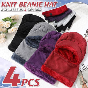 Knit Balaclava & Touchscreen Gloves Set (Assorted Color, 8 Pcs)