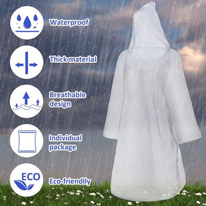 Disposable Rain Poncho for Adult (Set of 60)