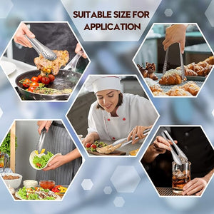 7-Inch Stainless Steel Kitchen Tong (Set of 9)