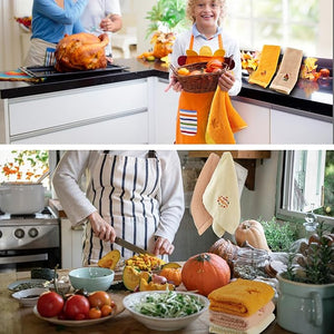 Fall Thanksgiving Embroidered Hand Towel (Set of 12)