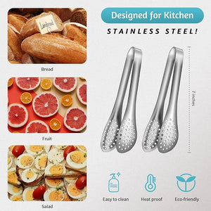 7-Inch Stainless Steel Kitchen Tong (Set of 9)
