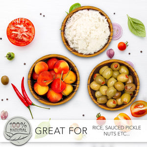 Solid Teak Wood Rice Bowl (Set of 4)