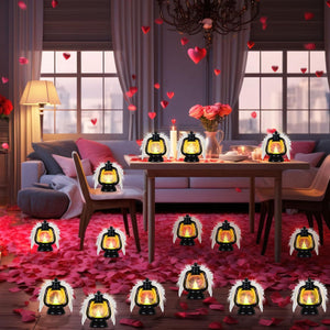 Angel Feather Wings LED Lantern (Black, Set of 12)