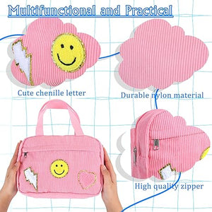 4 Pcs Corduroy Makeup Bag
