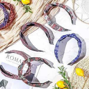 Boho Knot Headband (Assorted Color & Design, Set of 8)