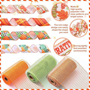 43-Yard Fall Holiday Ribbon Set (Set of 7 Roll)