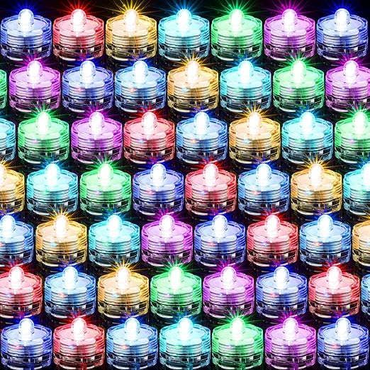 Submersible LED Floral Tea Light (Set of 48)