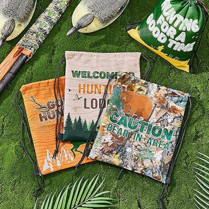 Drawstring Backpack Bag (16 Pcs, Hunting Theme)