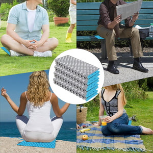 Foldable Stadium Seat Cushion, Outdoor Foam Pad (Blue, Set of 10)