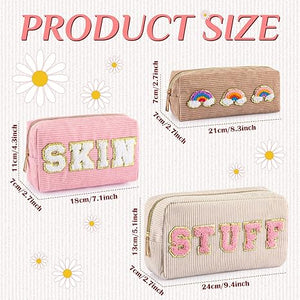 Corduroy Makeup Bag (Set of 3)