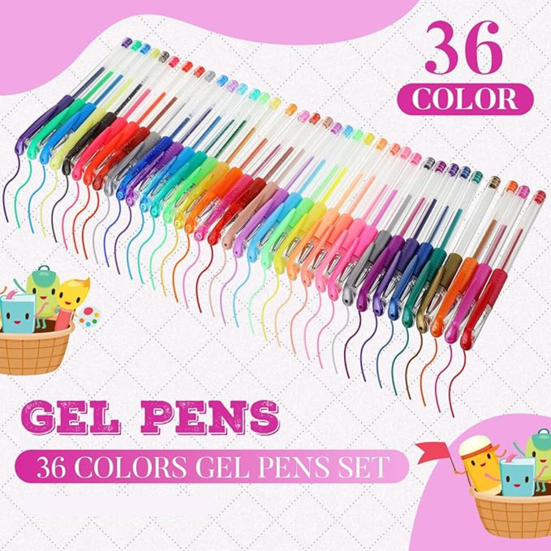 36 Color Glitter Gel Pen Set