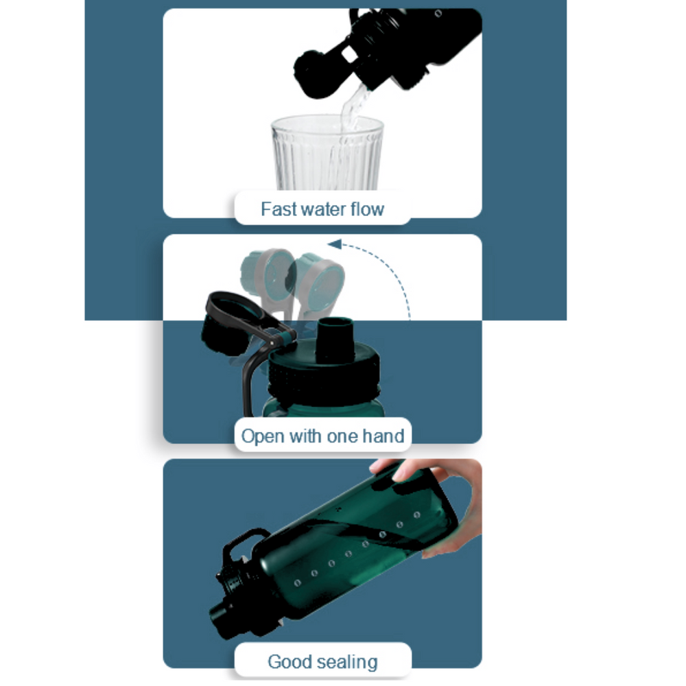 32 oz Sports Water Bottle with Scale (Set of 14)