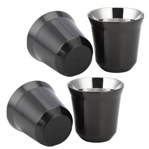 75mL (2.5 oz) Stainless Steel Espresso Cup Set (Black)