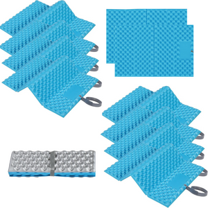 Foldable Stadium Seat Cushion, Outdoor Foam Pad (Blue, Set of 10)