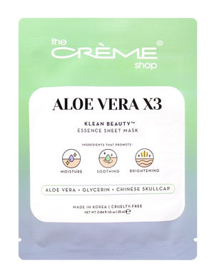 The Crème Shop Klean Beauty™ Sheet Mask - 5 Pack (ALOE VERA X3)