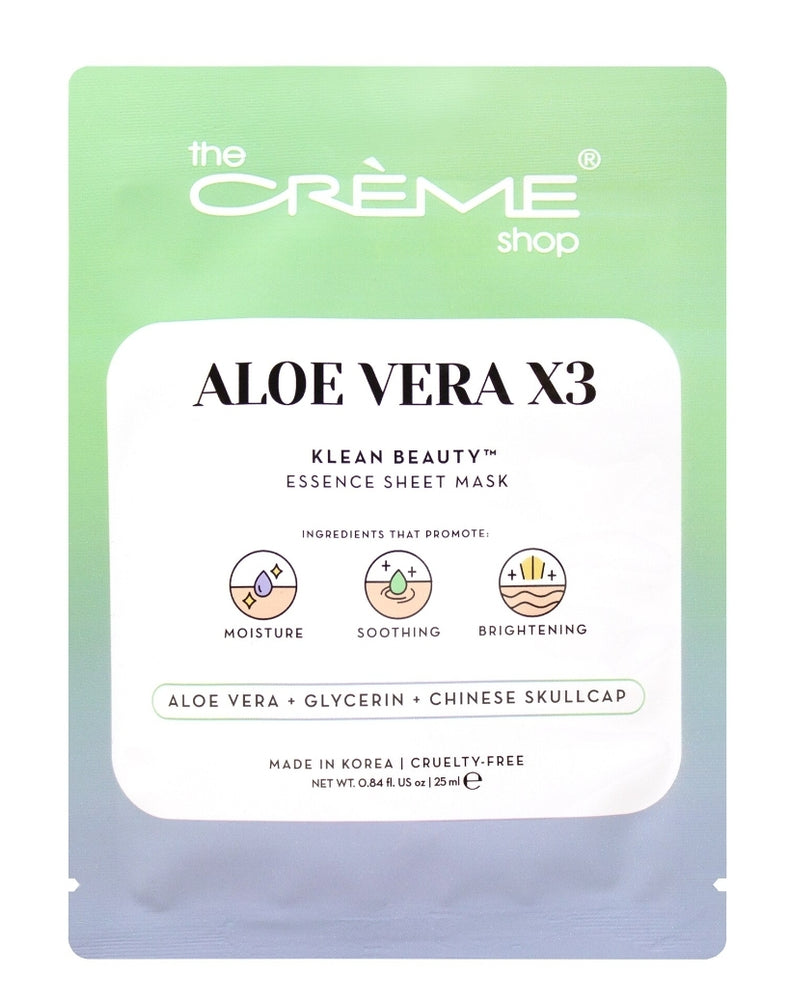 The Crème Shop Klean Beauty™ Sheet Mask - 5 Pack (ALOE VERA X3)