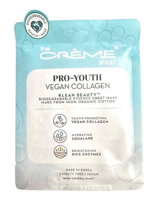 The Crème Shop Klean Beauty™ Sheet Mask - 5 Pack (VEGAN COLLAGEN)