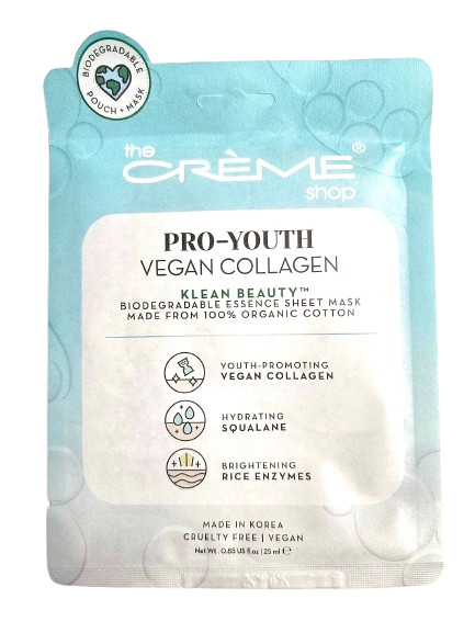The Crème Shop Klean Beauty™ Sheet Mask - 5 Pack (VEGAN COLLAGEN)